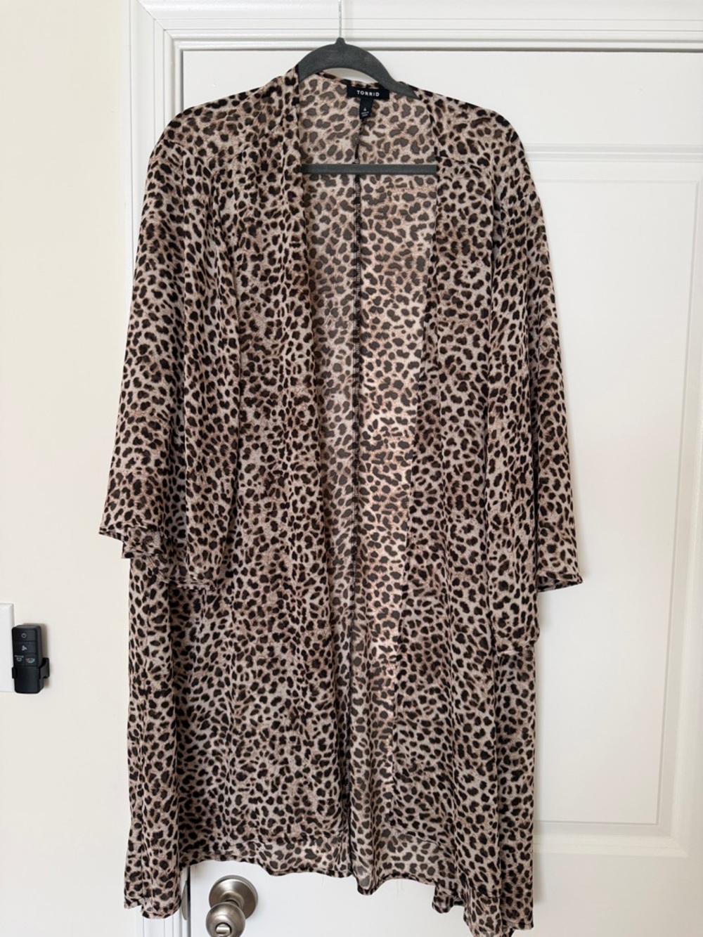 NWOT Torrid Leopard Print Open Front Duster - Beige & Black